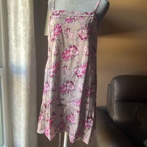 Old Navy Gray Summer Floral Pink Maroon Dress Size Medium